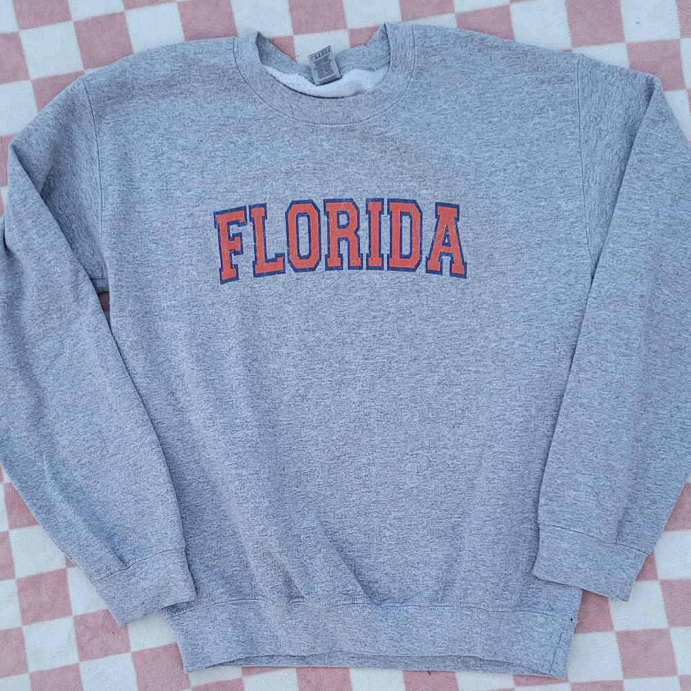 Gildan Gray Florida Gators Crewneck Sweater